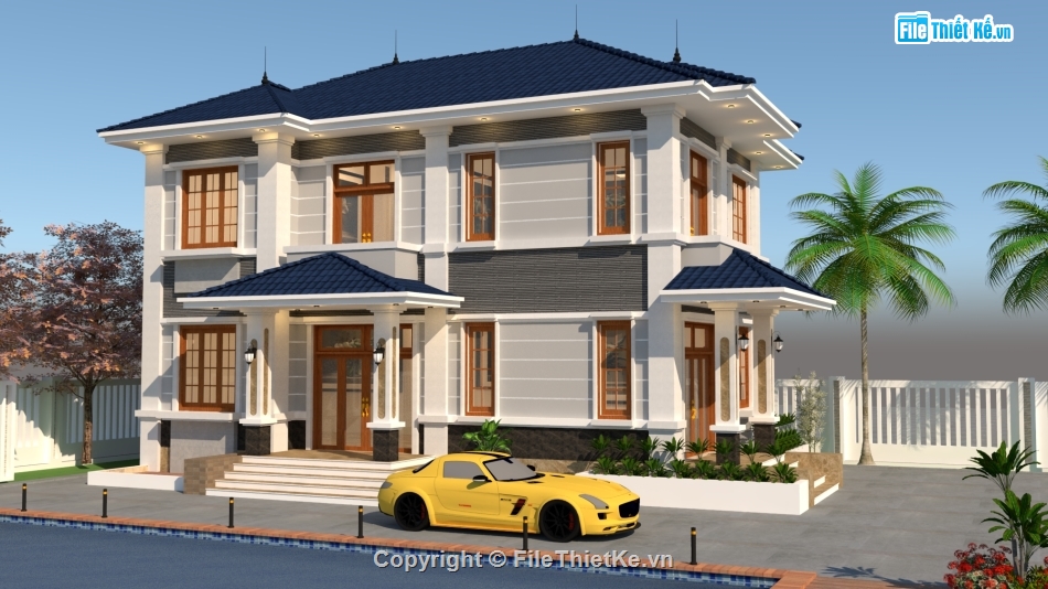 kiến trúc biệt thự,Thiết kế biệt thự,biệt thự 2 tầng